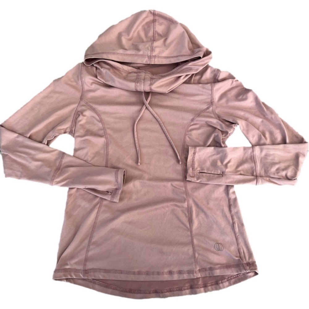 Balance Collection Dusty Blush Pink Athletic High Neck Pullover Hoodie Size Smal